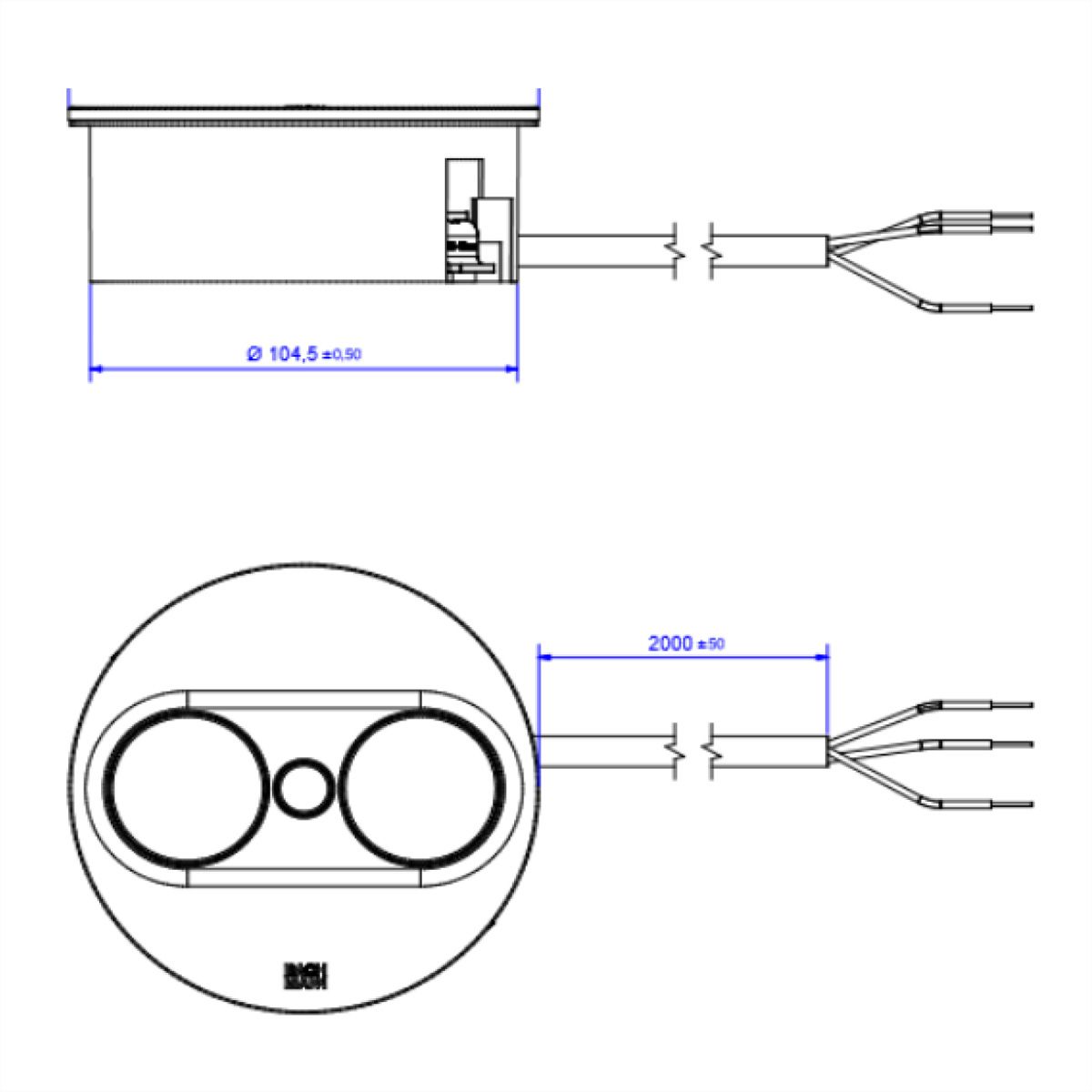 BACHMANN TWIST2 2xCEE7/3 2,0m AEH RAL9005 30GE round