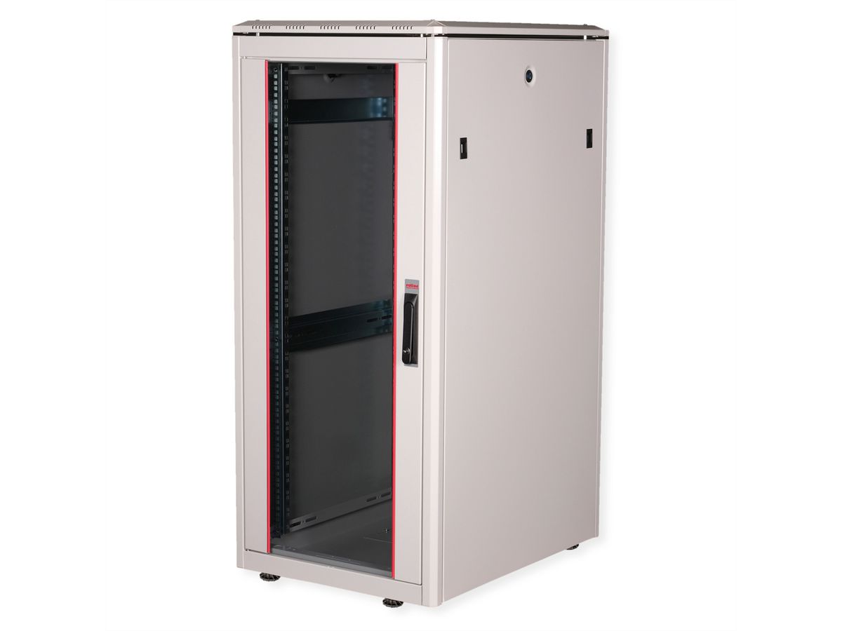 ROLINE 19-inch Network Cabinet Pro 26 U, 600x800 WxD glass door grey