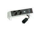 BACHMANN DESK2 2xbeschermend contact USB A&C, USB-lader 22W 0,2m GST18 wit