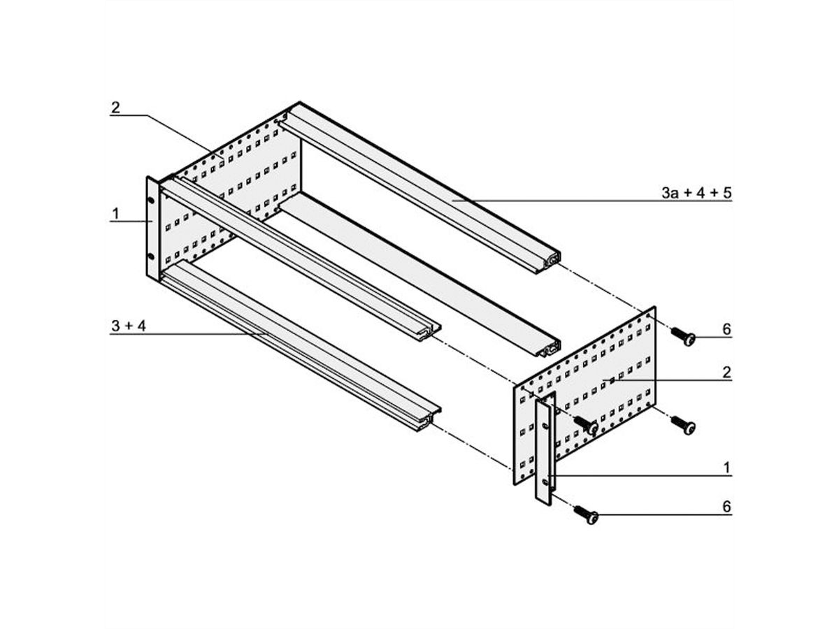 SCHROFF EuropacPRO 19" moduledrager voor moduledrager, retrofit afscherming, 3 HE, 175 mm