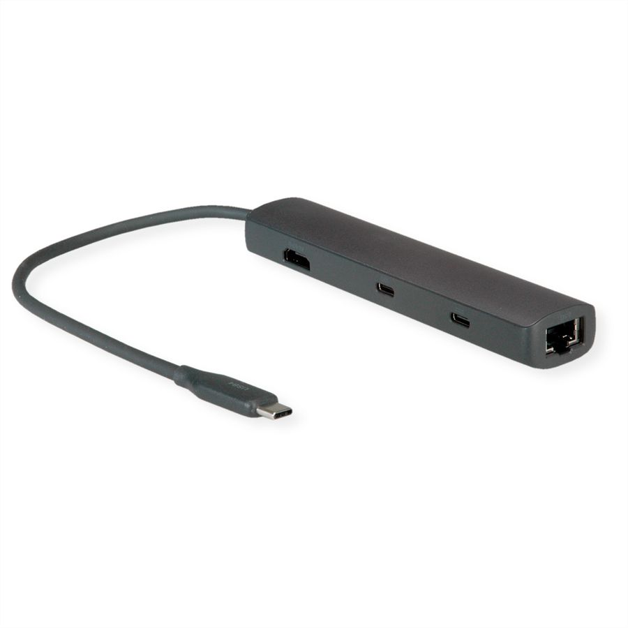 ROLINE Dockingstation USB Type C, 8K30 HDMI, x USB3.2 Gen2 (2xA + 1xC), 1x PD, 1x 2,5GigaEth