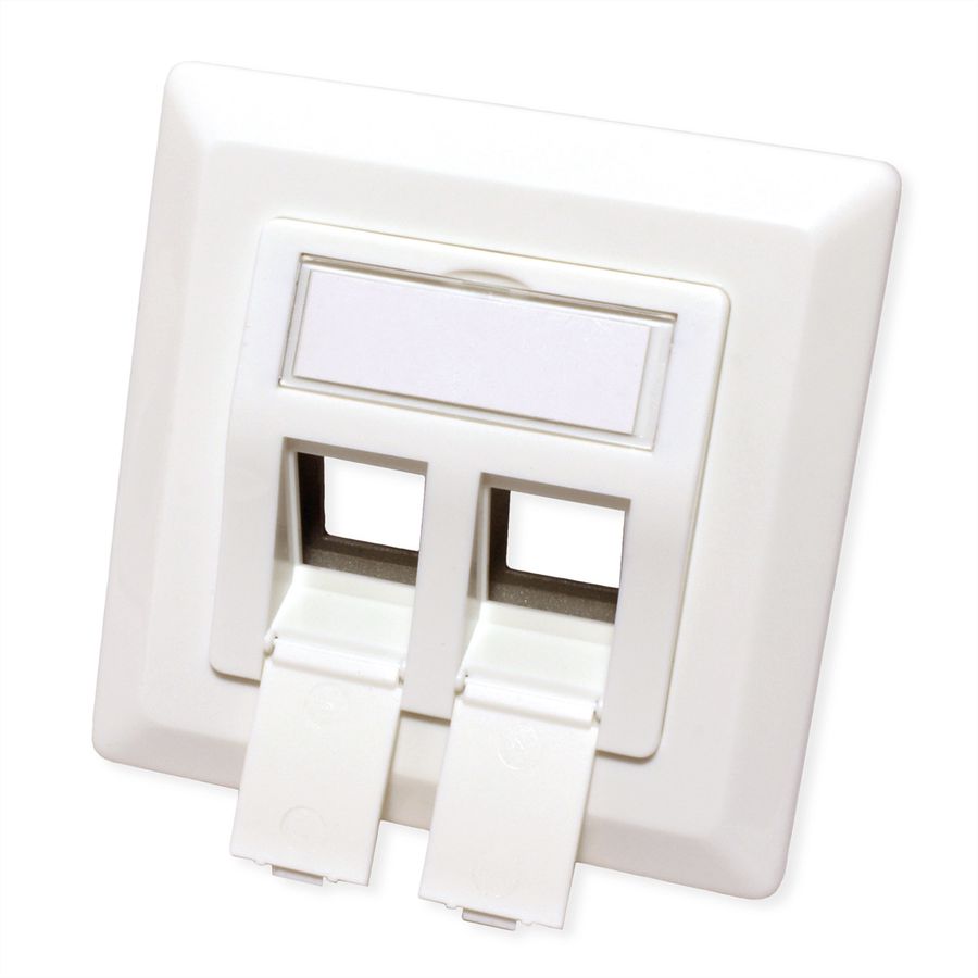 ROLINE Flush Mount Wall Oulet for Keystones, 2-port