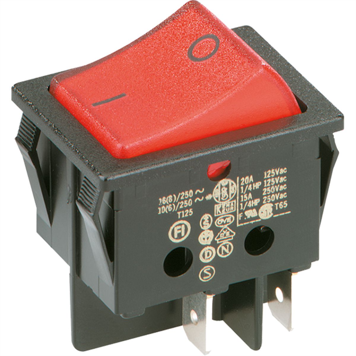 BACHMANN tuimelschakelaar serie 3652, uit-schakelaar, belast, 2-polig, , rood / zwart