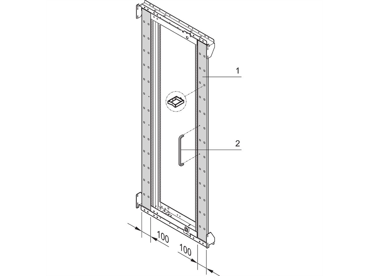 SCHROFF Varistar 19" Swing Cabinet Frame Trim, 25 U Symmetrical Assembly