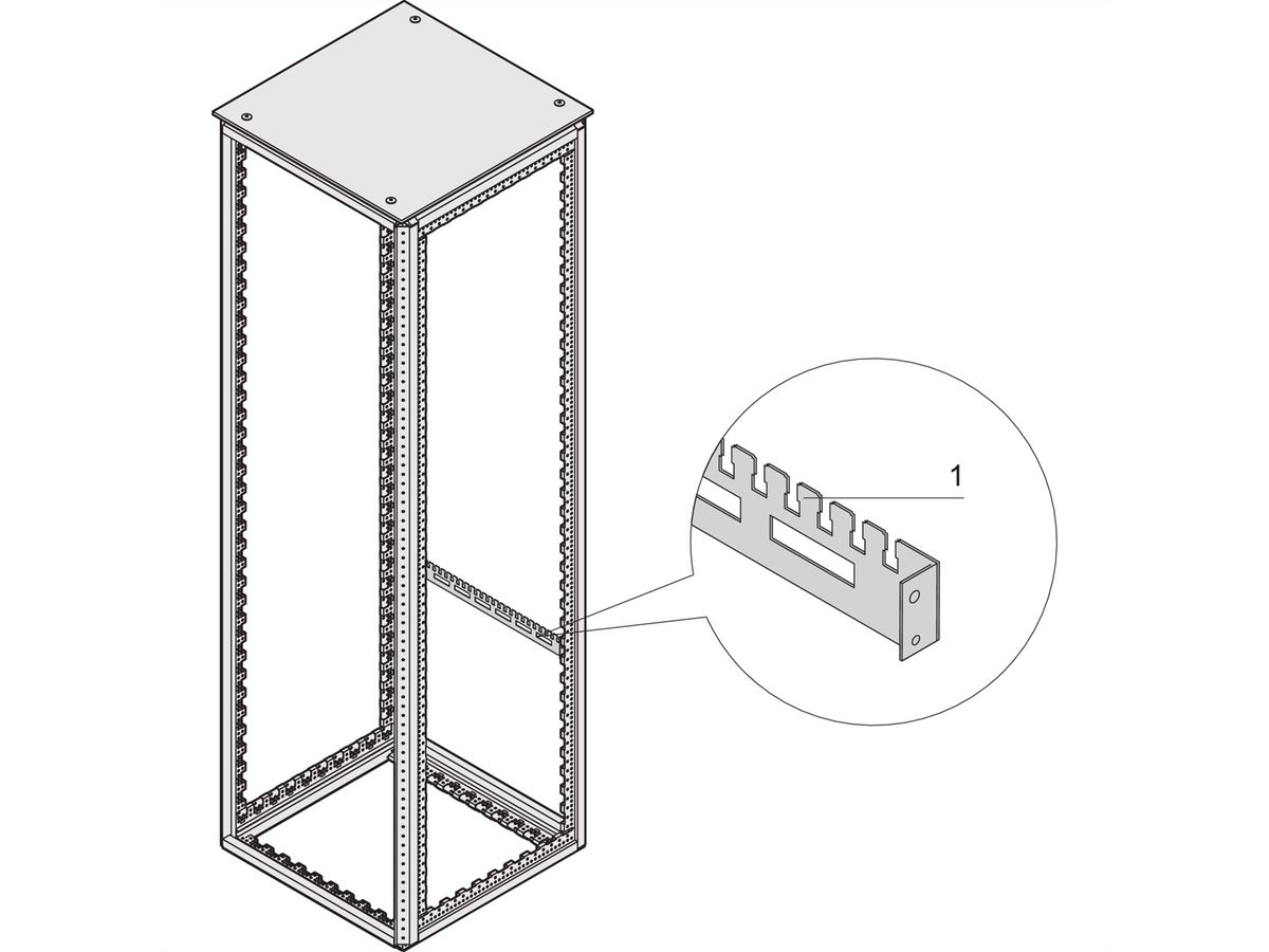 SCHROFF Varistar Cable Support Rail for Cabinet Width, 800W