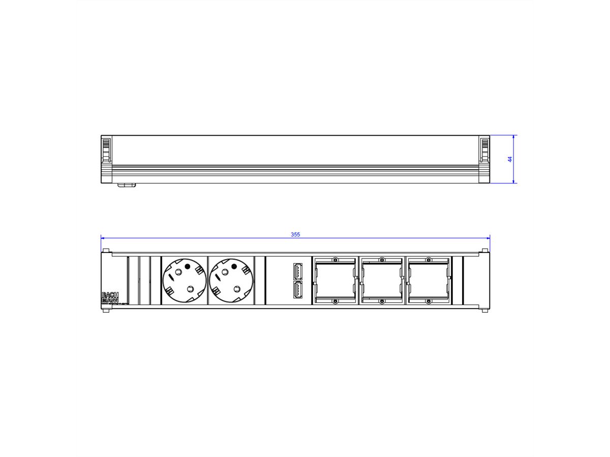 BACHMANN CONI 2x Geaard stopcontact 3x ABD