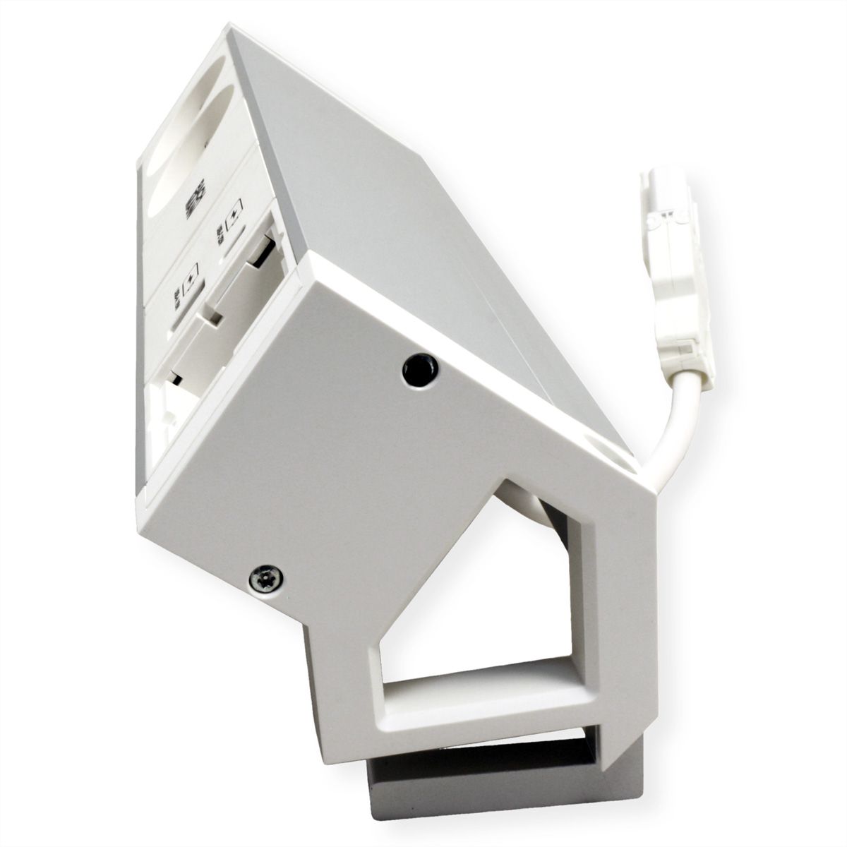 BACHMANN DESK2 ALU WHITE 2xUTE 1xCM 1xUSB A/C 22W 0,2m GST18