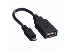 ROLINE USB 2.0 Kabel, USB A Female - Micro USB B Male, OTG, 0,15 m