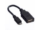 ROLINE USB 2.0 Cable, A - Micro B, F/M, OTG, 0.15 m