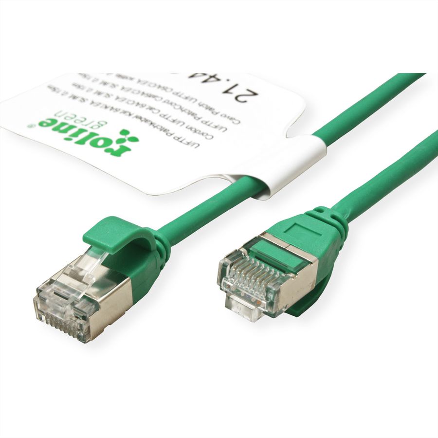 ROLINE GREEN F/UTP DataCenter Patchkabel Cat.6A (Class EA), LSOH, extra dun, groen, 2 m