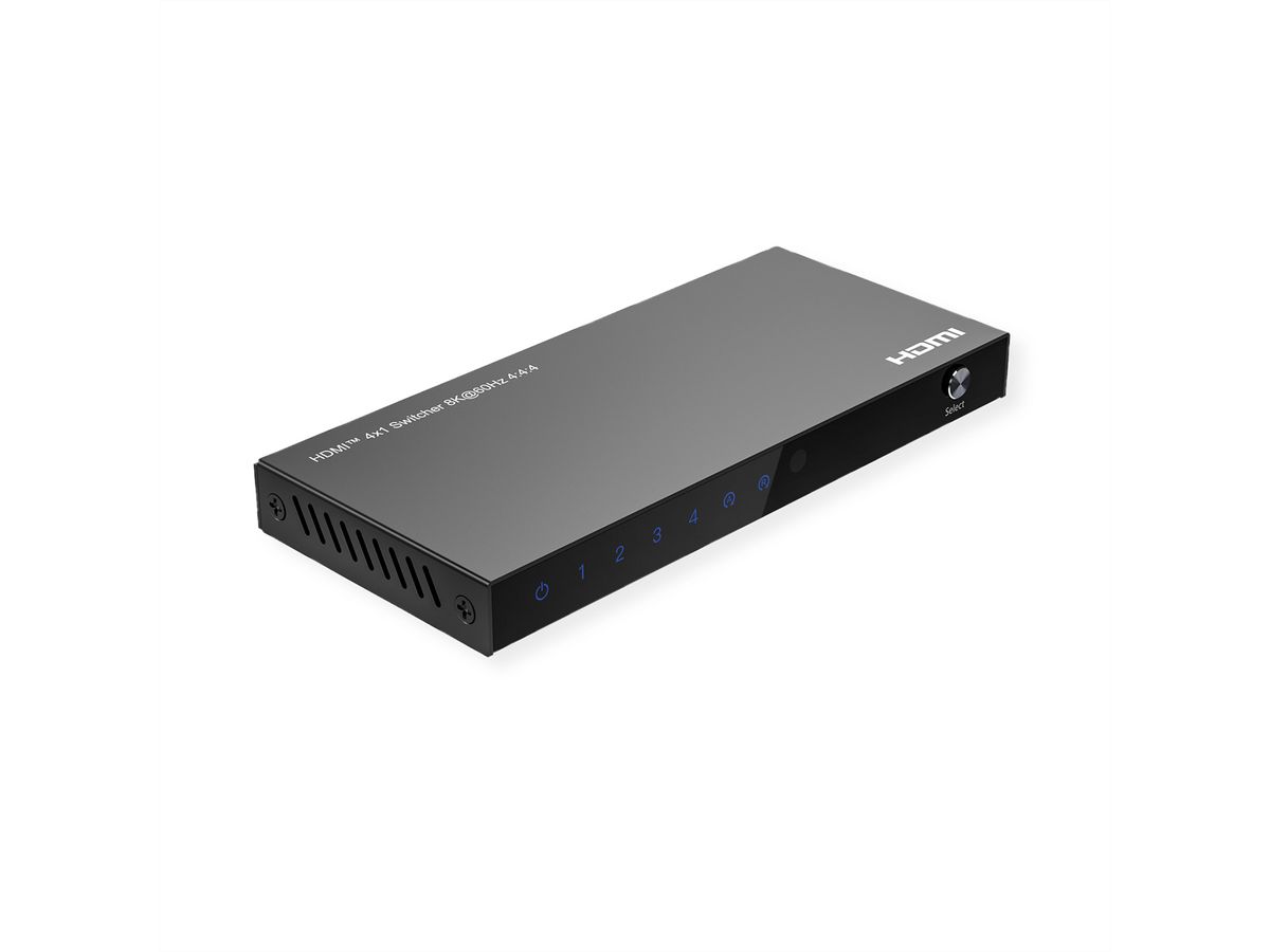 ROLINE 8K HDMI-switch, 4-voudig, met IR afstandsbediening