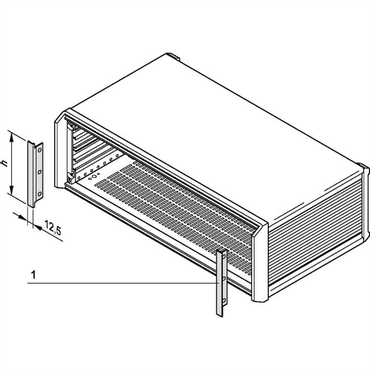 SCHROFF PropacPRO afbouwkit, voorzijde, voor EMC afscherming, 2 HE