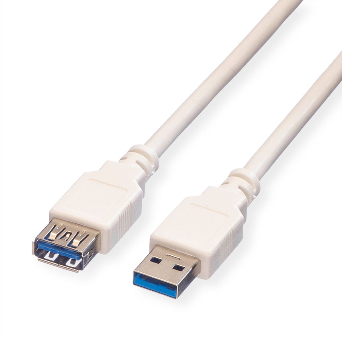 STANDAARD USB 3.1 Gen 1 verlengkabel, type A-A, M/F, beige, 0,8 m