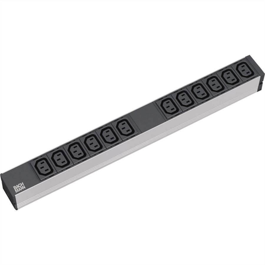 BACHMANN socket strip 19" 1U 12 x C13 socket protective contact plug