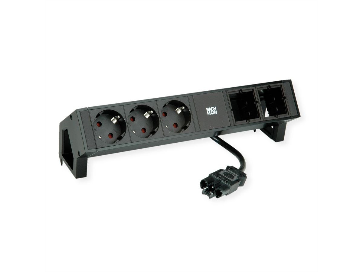BACHMANN DESK2 3xCEE7/3 2xCM power 0.2m GST18 RAL9005