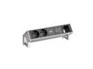 BACHMANN DESK2 2xUTE 35° 1xUSB oplader 1xCM stroom 0,2m GST18 Inox