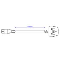 BACHMANN H05VV-F 3G0,75 mm² zwart L: 1,0 m, UK/IEC C5