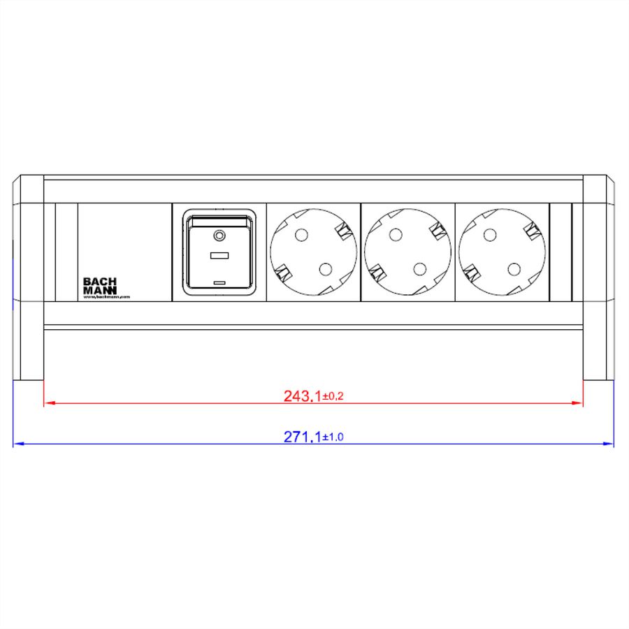BACHMANN DESK 1xswitch 3xCEE7/3