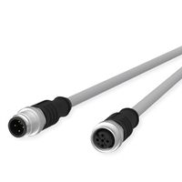 METZ CONNECT M12 Sensor-/Aktorleitung, A-kodiert, M12 Stecker gerade - M12 Buchse gerade, grau, 10 m