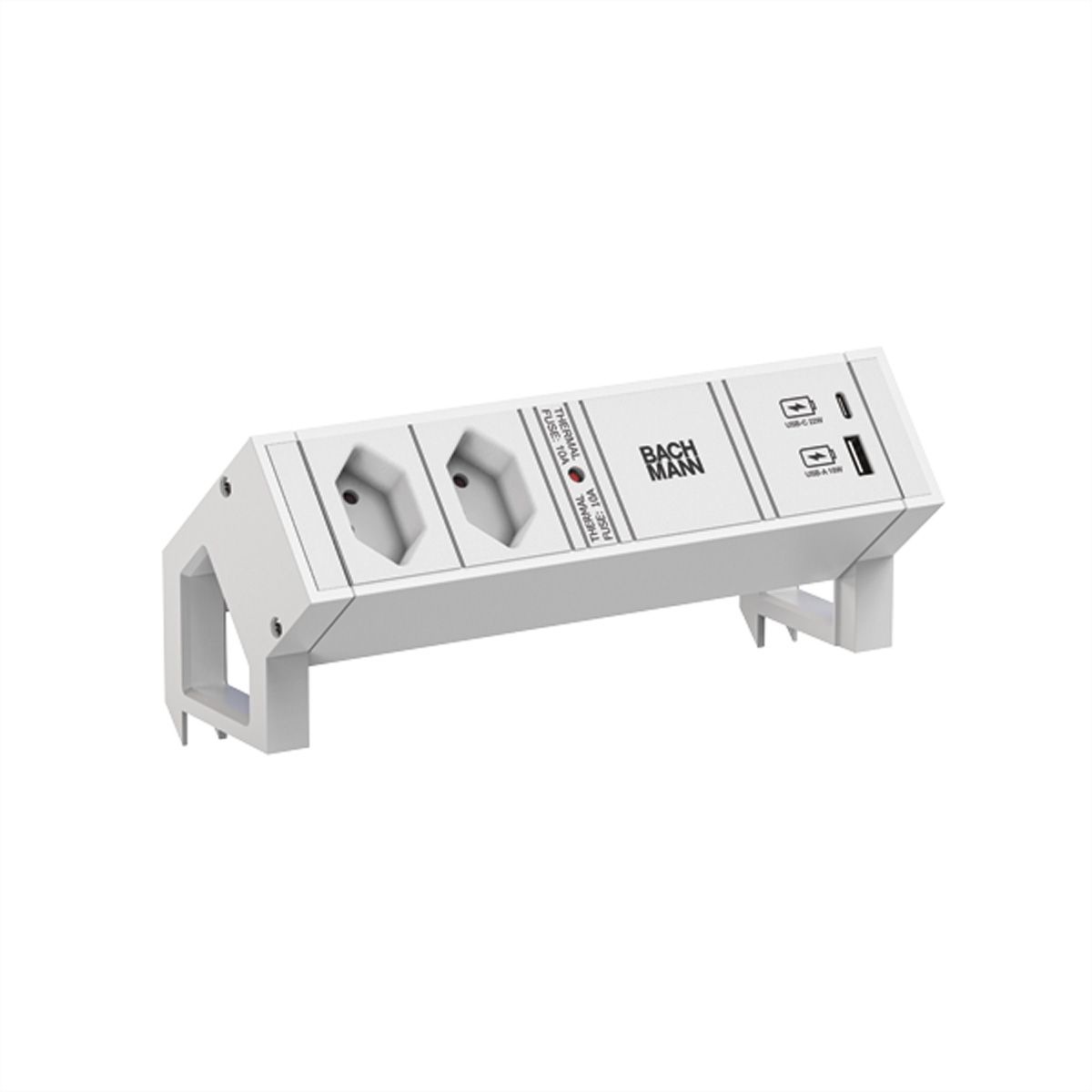 BACHMANN DESK2 2xCH T13 1xUSB A/C 22W 0,2m GST18 RAL9010