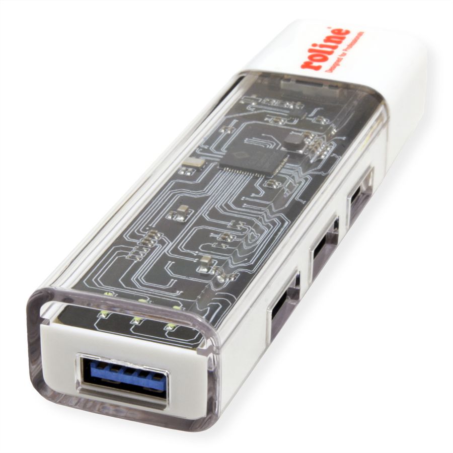 ROLINE Mobile USB 3.2 Gen 1 Hub, 4-poorts, Type A+C verbindingskabel