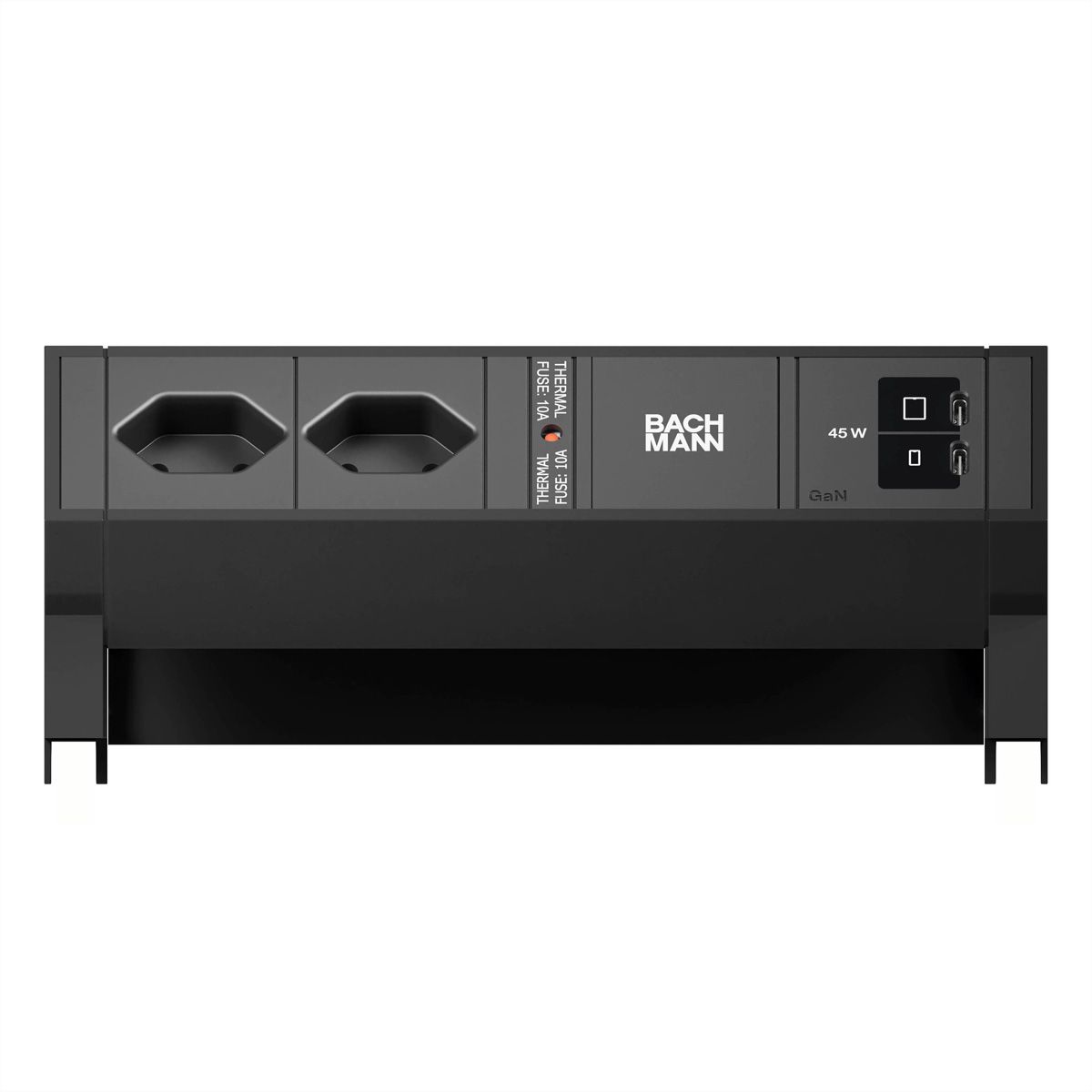 BACHMANN DESK2 2xCH 90° 1xUSB C/C 45W, L=0.2m RAL9005