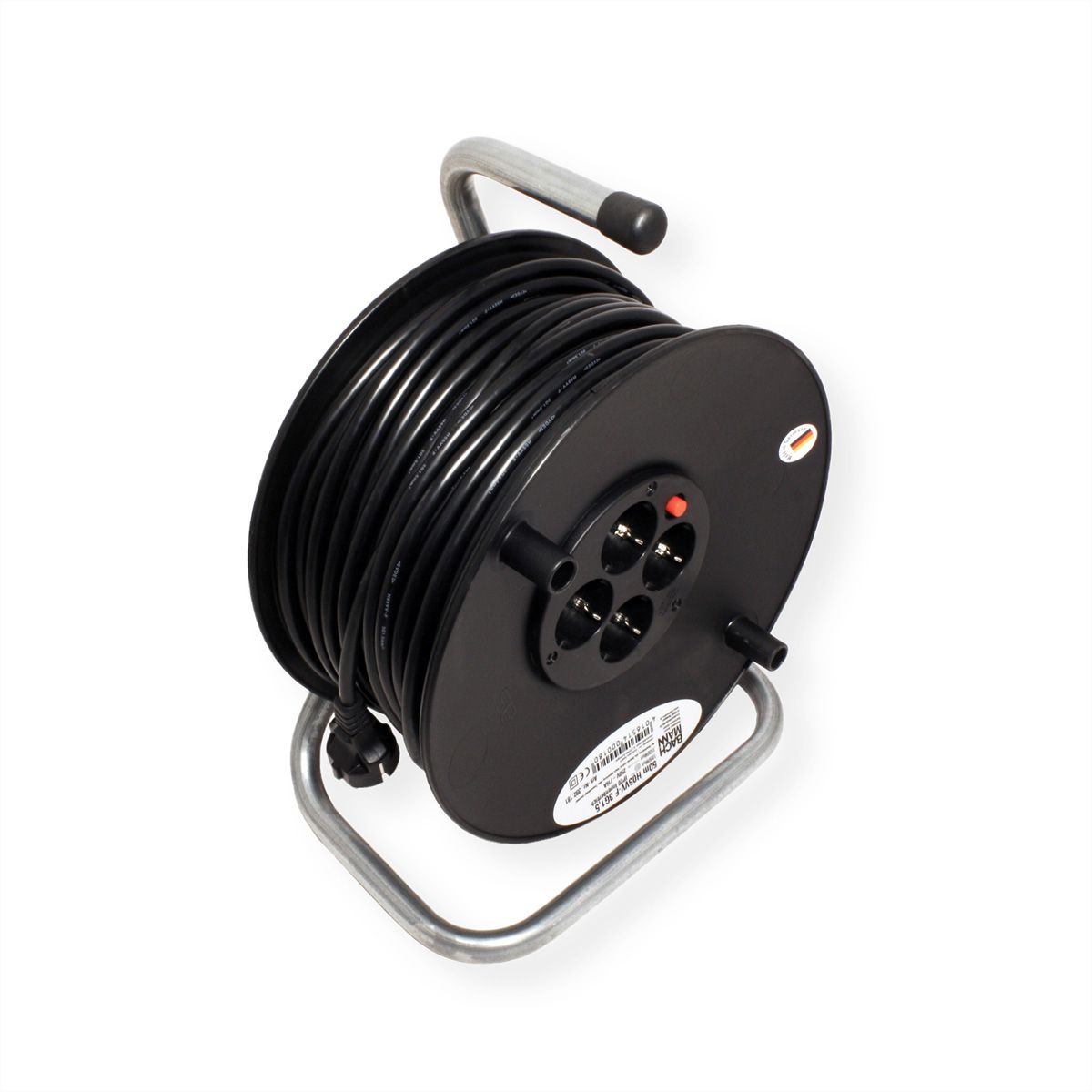 BACHMANN protective contact retractable cable reel 4gang 230VAC, 50 m