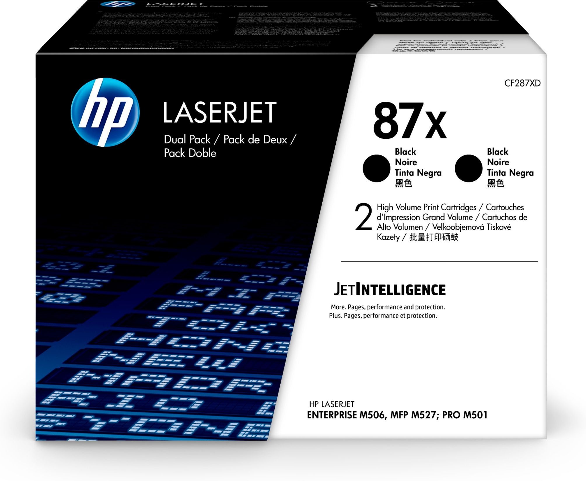 HP 87X originele high-capacity zwarte LaserJet tonercartridges, 2-pack