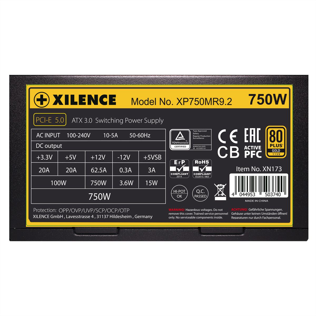 XILENCE XP750MR9.2 Netzteil, 750W ATX 3.0 Semi Modular