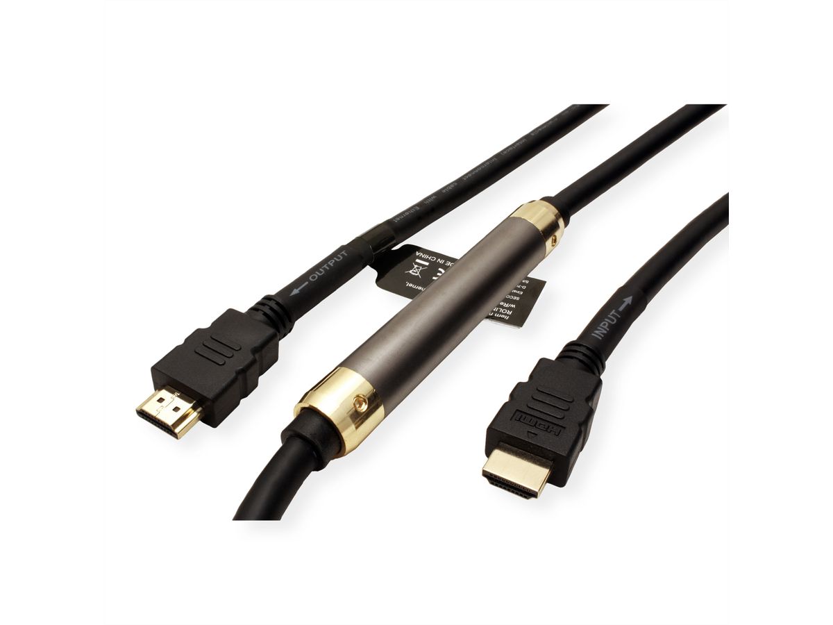 ROLINE HDMI High Speed Cable with Ethernet, M - M, with Repeater, 25 m