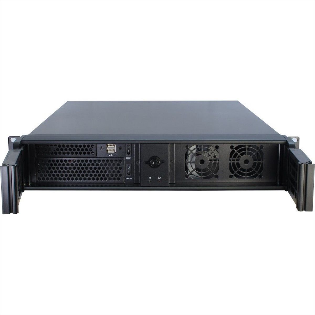 19" serverbehuizing, 2HE, lang, IPC 2U 2098-SL, zwart