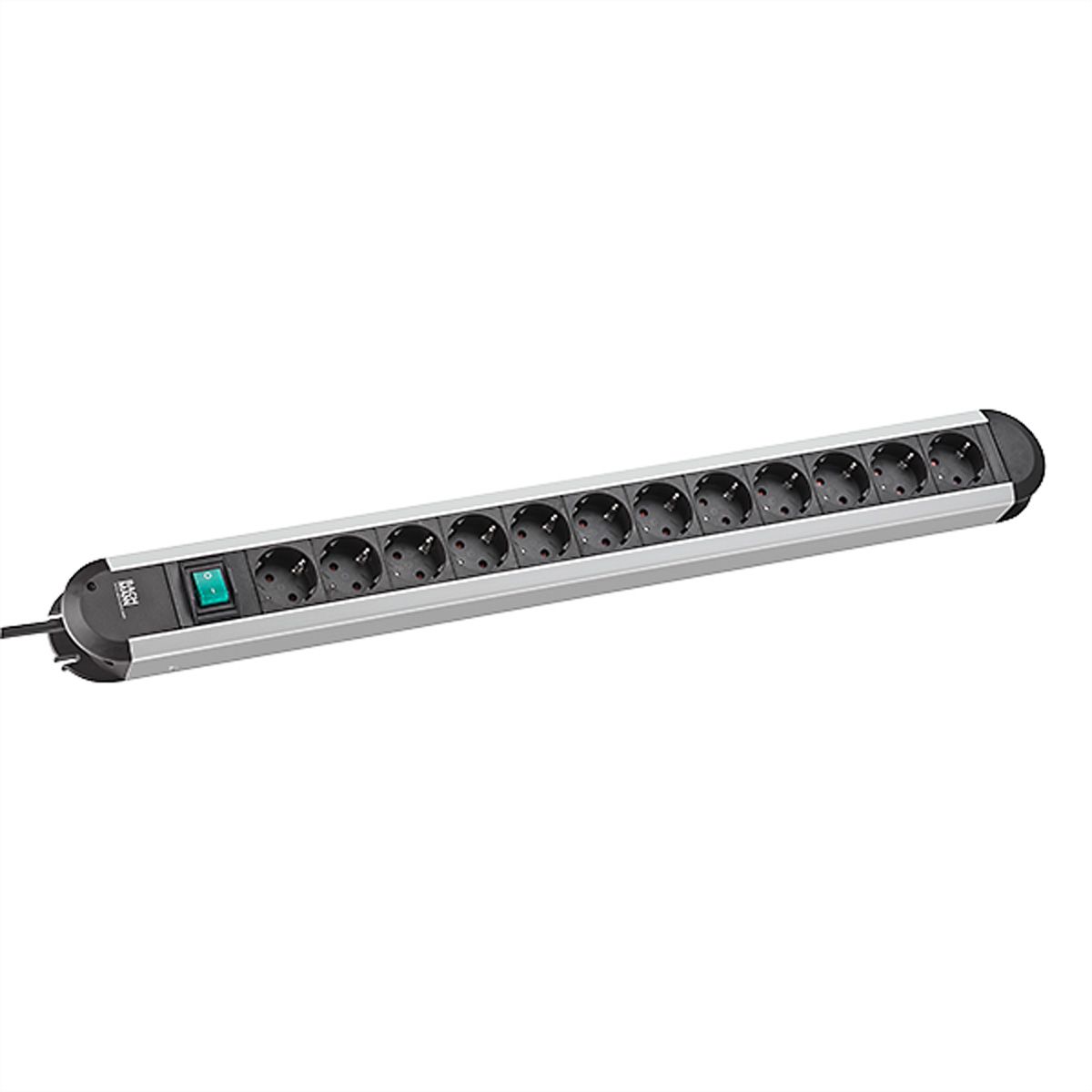BACHMANN socket strip ALU 12-way, 45°, with switch, 1,75m