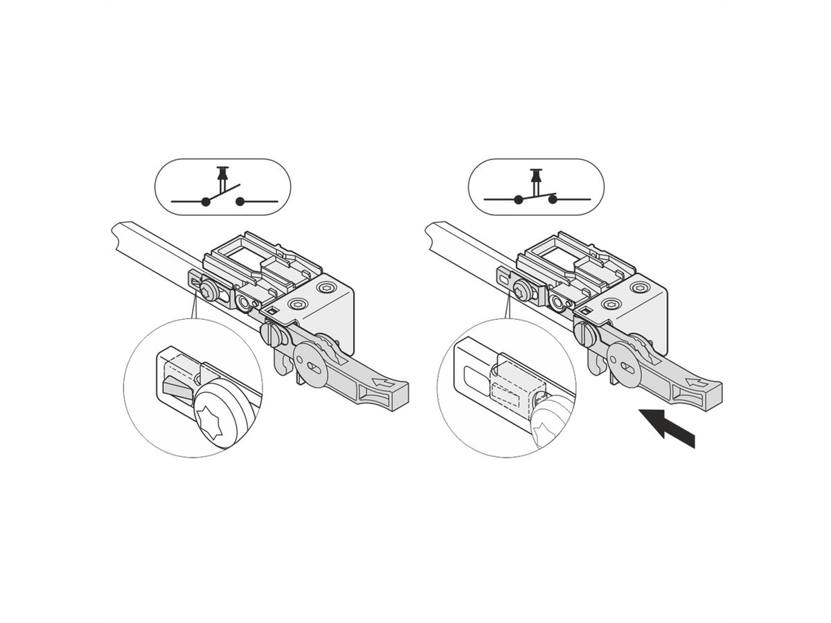 SCHROFF Microschakelaar voor Carrier Compact- en Volle-Module, Normaal Open, 10 stuks