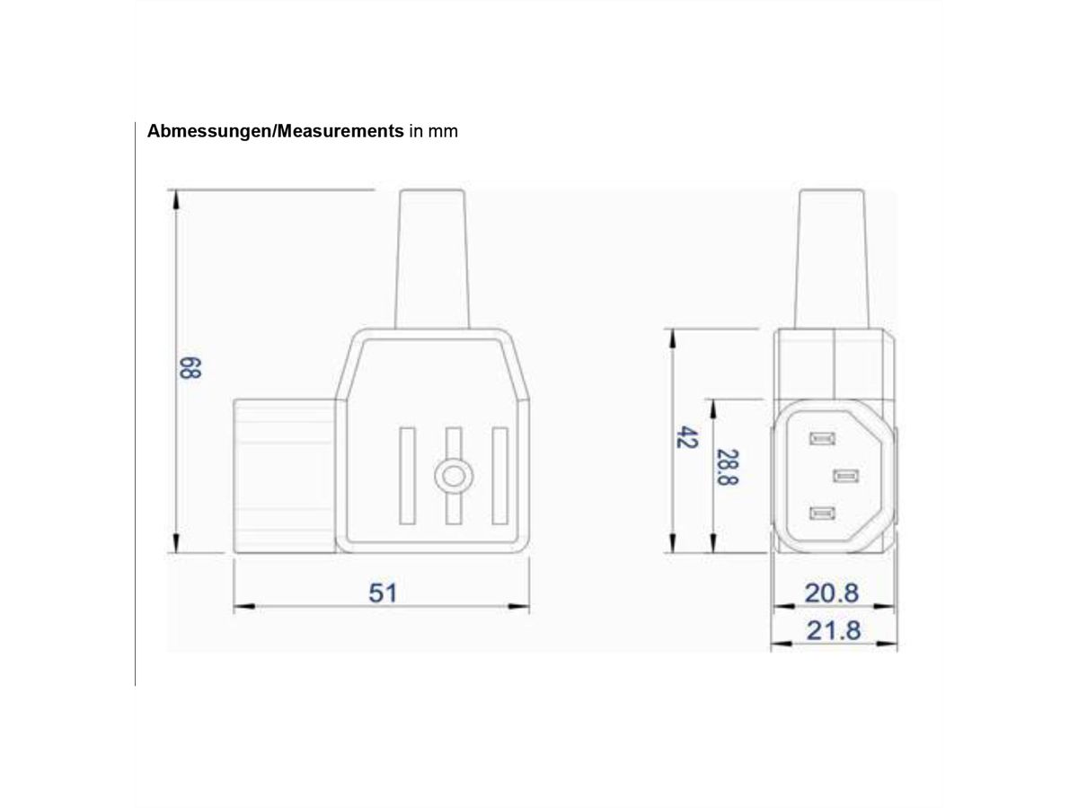 BACHMANN IEC plug type 747 70C, Angled plug