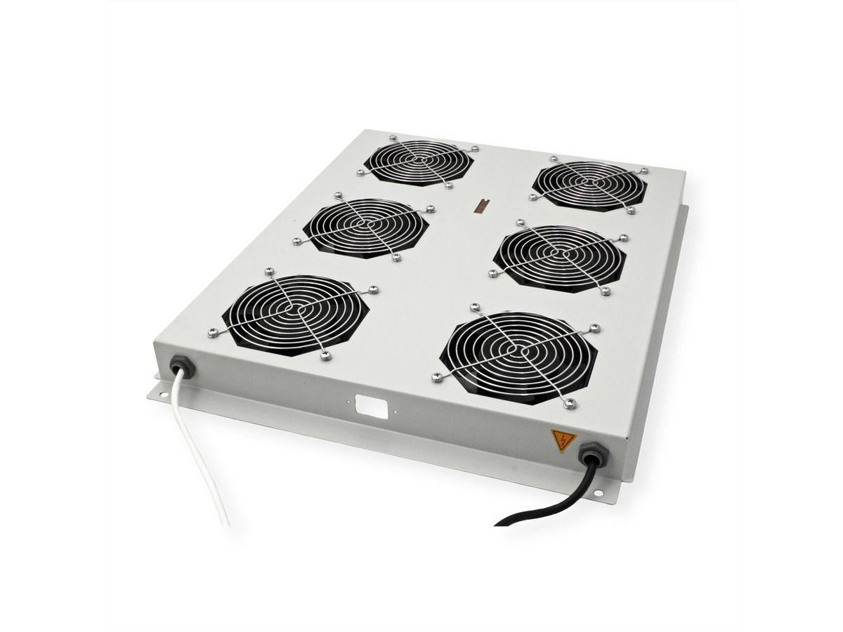 ROLINE 19-inch roof-mounted fan unit 6 fans, Thermostat grey
