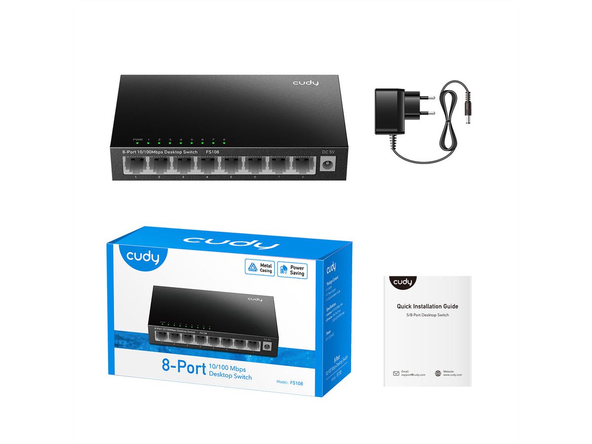 CUDY FS108 8-Port 10/100 Desktop Switch