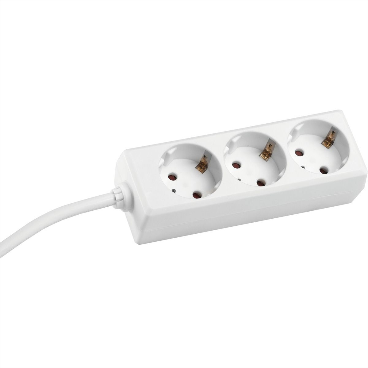 BACHMANN SELLY socket strip 3x earthing contact, white, 3 m
