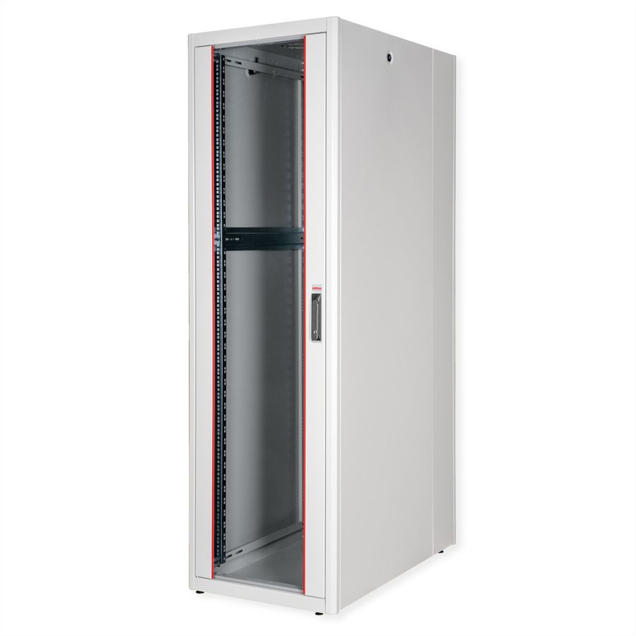 ROLINE 19-inch network cabinet Basic 42 U, 600x1000 WxD glass door grey