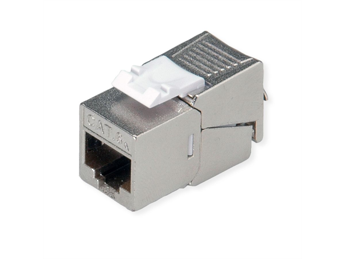 ROLINE Cat.6A (Class EA) Keystone, RJ-45, afgeschermd, zonder gereedschap, compact, zilverkleurig