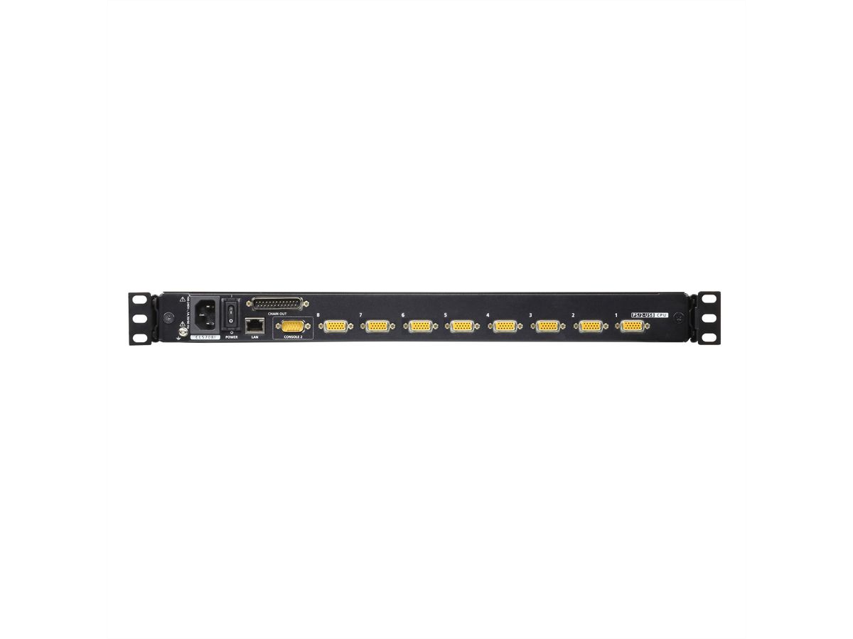 ATEN CL5708iN LCD KVM Switch Over IP, USB-PS/2,VGA, 8-poorts, DE-Layout