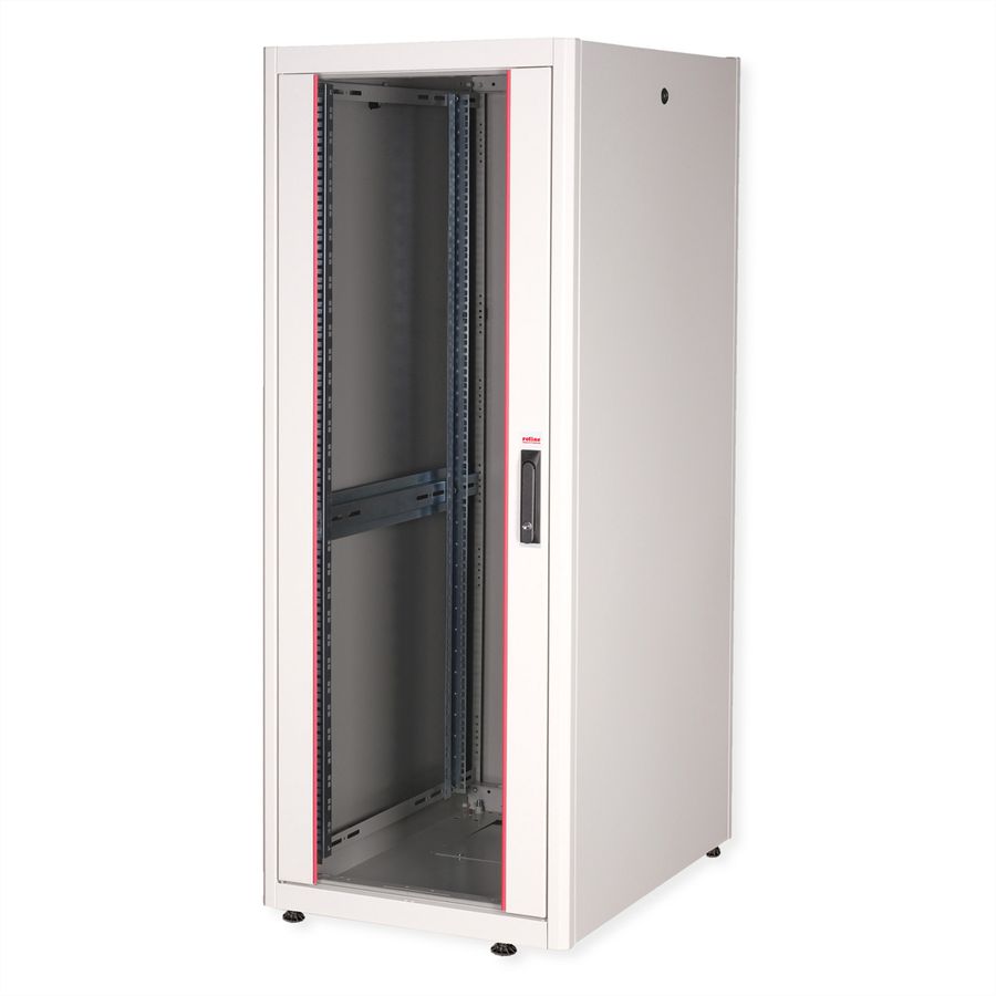 ROLINE 19-inch network cabinet Basic 32 U, 600x800 WxD glass door grey