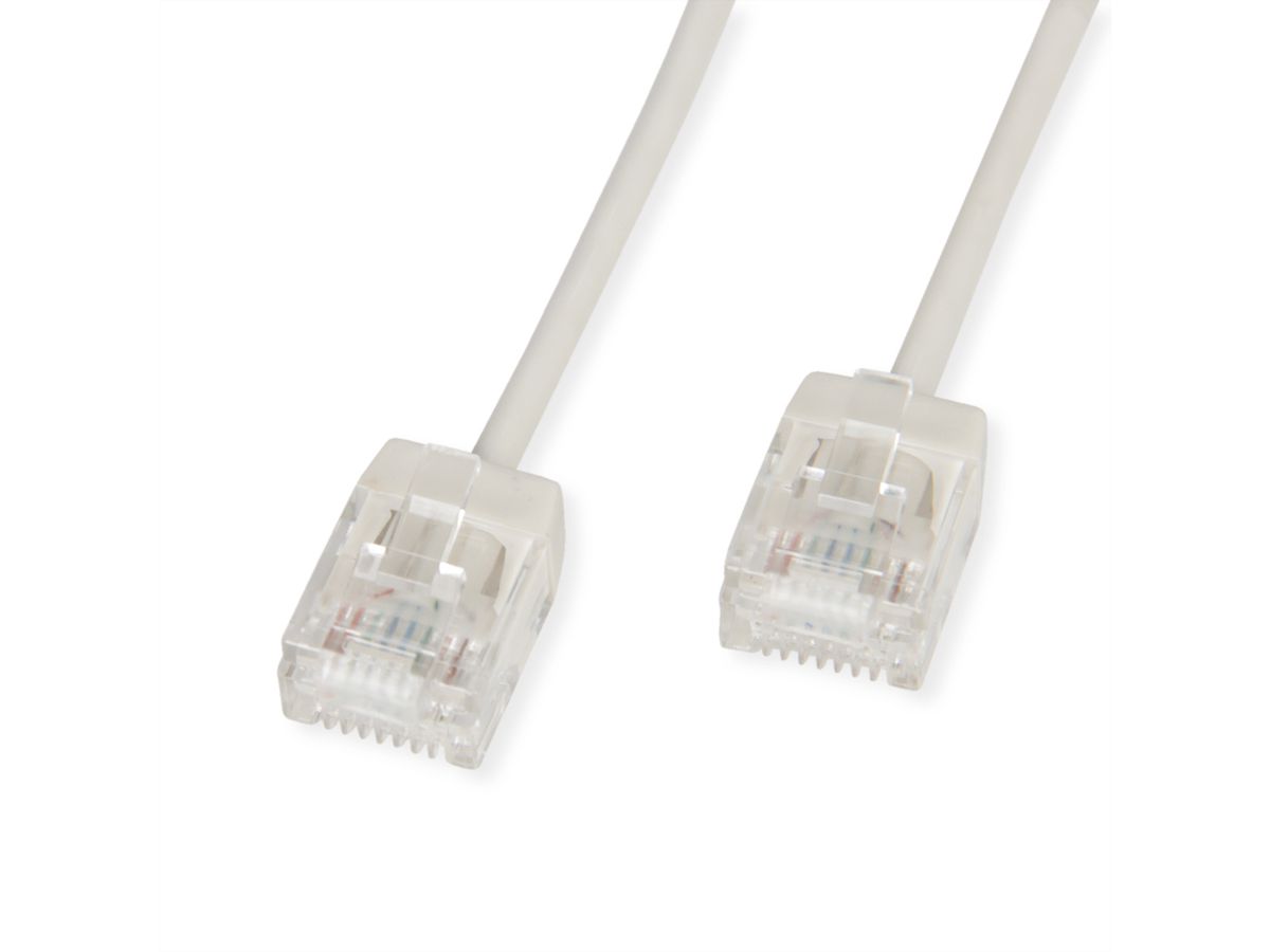ROLINE UTP DataCenter Patchkabel Cat.6A (Class EA), LSOH, dun, extra korte stekker, grijs, 2 m