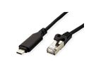 ROLINE USB 3.2 Gen 2 Type C naar Gigabit Ethernet-converterkabel, zwart, 1 m