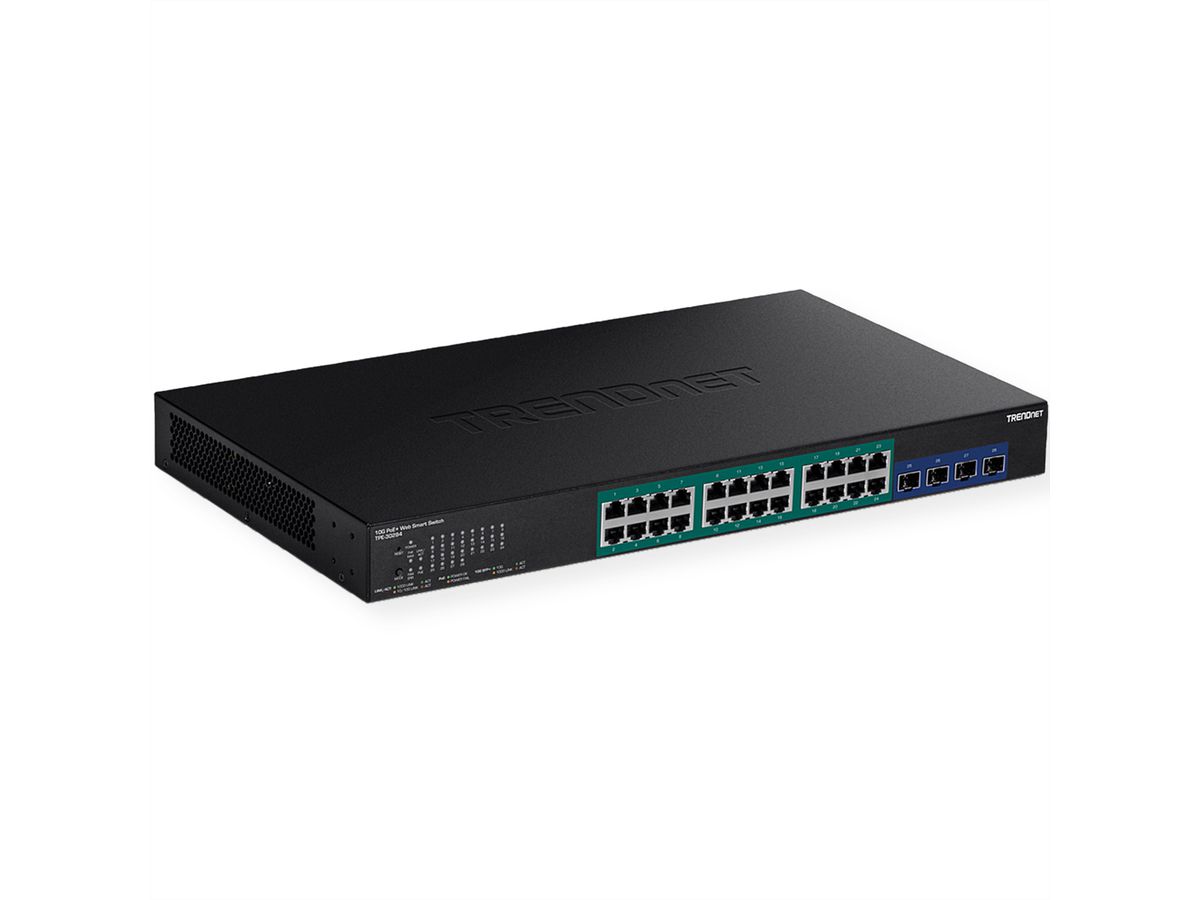 TRENDnet TPE-30284 28-poorts gigabit switch Web Smart PoE+ switch met 10G SFP+ slots