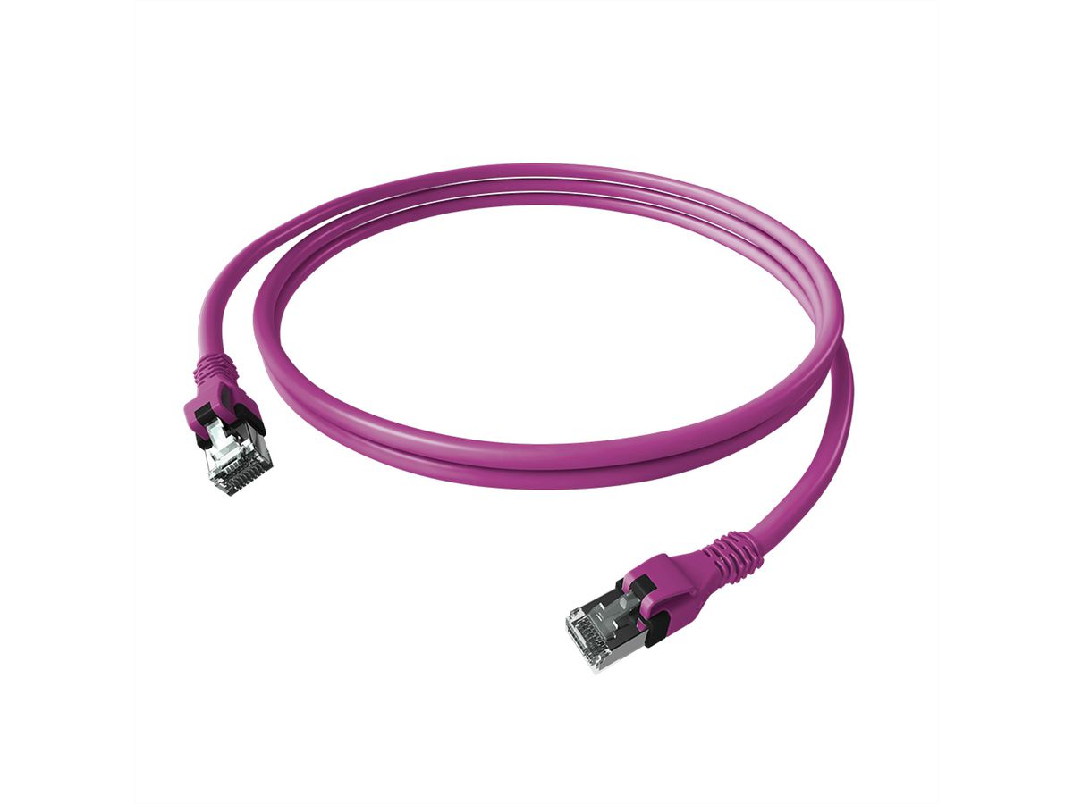 EasyLan DualBoot PushPull IP20 patchkabel, Cat.6A (Klasse EA), S/FTP, violet, 5 m