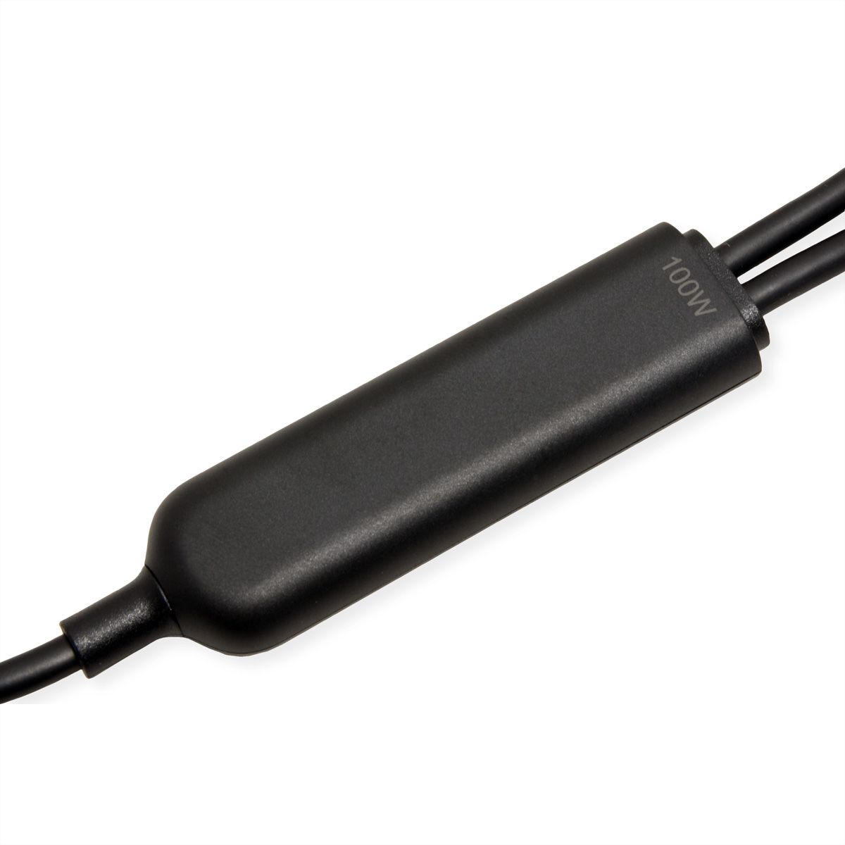 VALUE USB 2.0 Y-Splitter Charging Cable, 1x C to 2x C, max. 100W, black, 1.8 m
