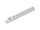 BACHMANN 19" socket strip 8-way, with switch, aluminium