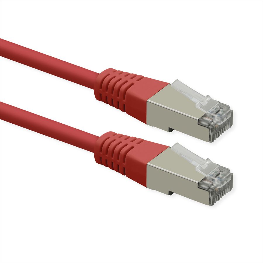 ROLINE patchkabel Cat.6 (klasse E), PoE, S/FTP (PiMF), rood, 1 m