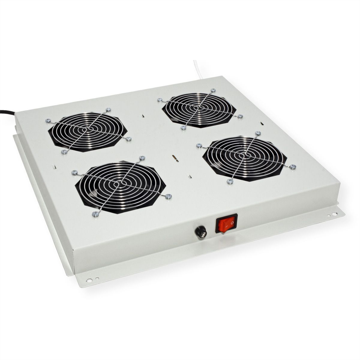 ROLINE 19-inch roof fan unit 4 fans, thermostat, grey