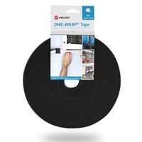 VELCRO® One Wrap® Tape 20 mm breed, vlamvertrager, zwart, 25 m